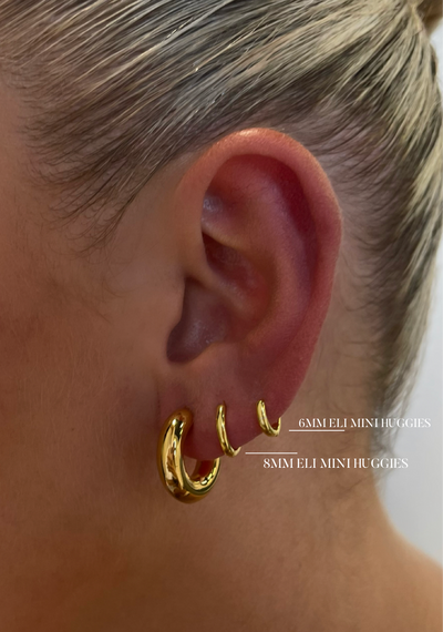 Eli 8mm Mini pendientes Huggie