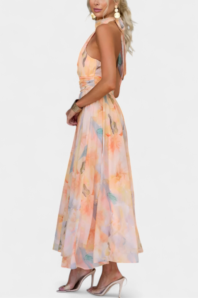 Alaia | Vestido Halter Aquarelle