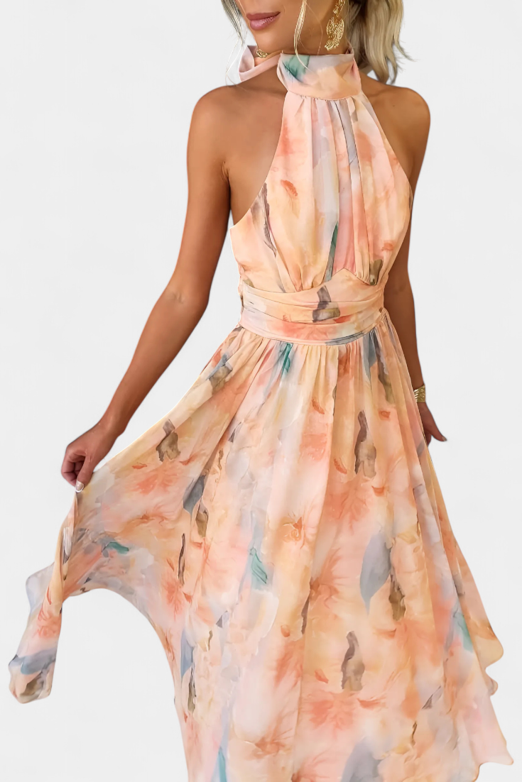Alaia | Vestido Halter Aquarelle