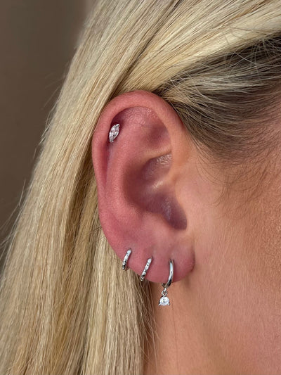 kara silver 7mm mini huggies