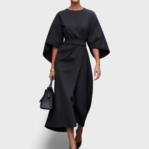 Valeria | Vestido midi con lazo y mangas anchas