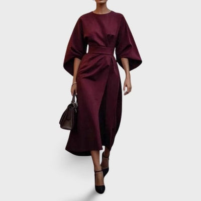 Valeria | Vestido midi con lazo y mangas anchas